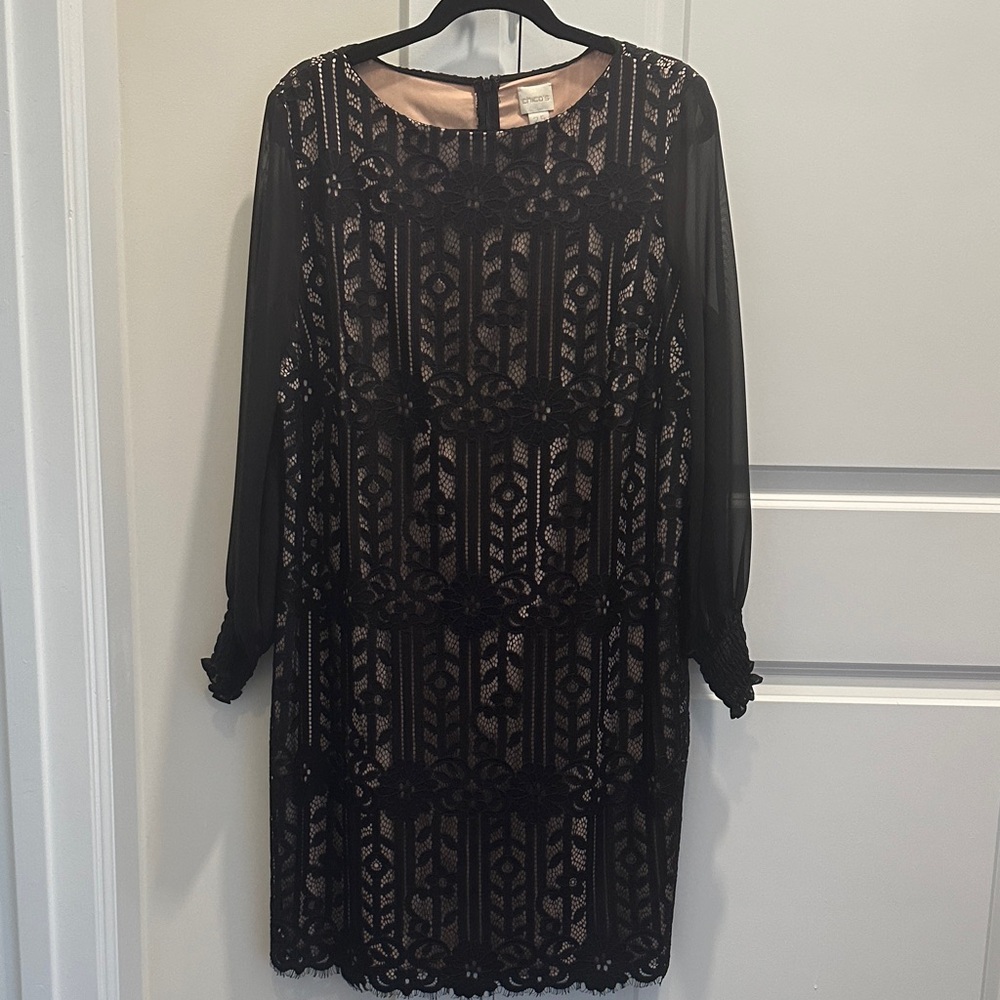Chico’s Black Lace Dress Size 2.5 (L/14) NWT